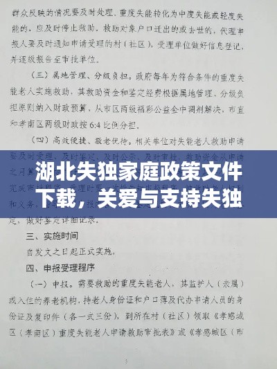 湖北失独家庭政策文件下载，关爱与支持失独家庭的重大行动