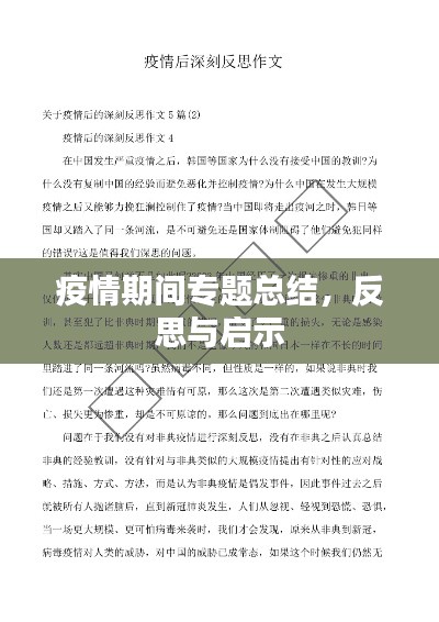疫情期间专题总结,反思与启示
