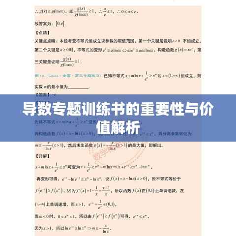 导数专题训练书的重要性与价值解析