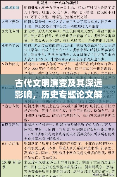 古代文明演变及其深远影响,历史专题论文解析