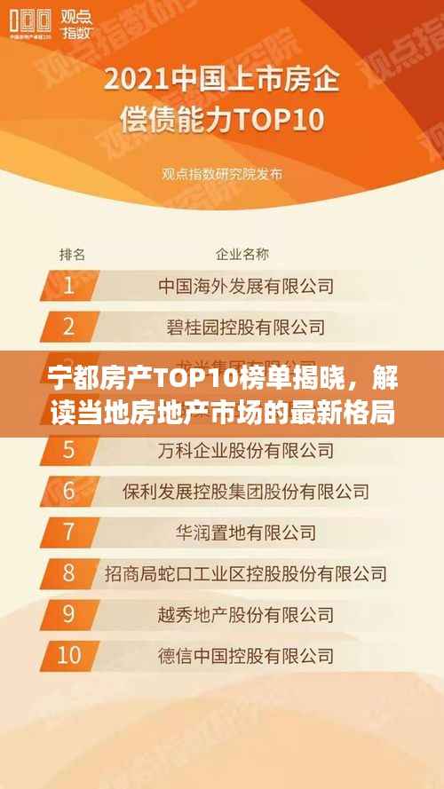 宁都房产TOP10榜单揭晓,解读当地房地产市场的最新格局