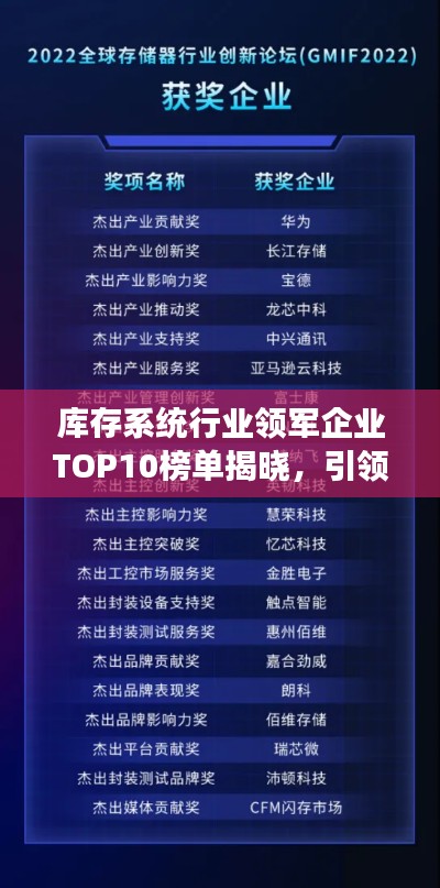 库存系统行业领军企业TOP10榜单揭晓,引领行业发展潮流