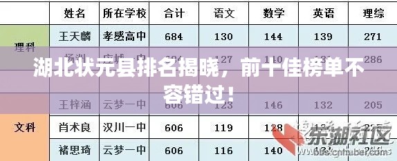 湖北状元县排名揭晓,前十佳榜单不容错过!