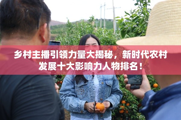 乡村主播引领力量大揭秘,新时代农村发展十大影响力人物排名!