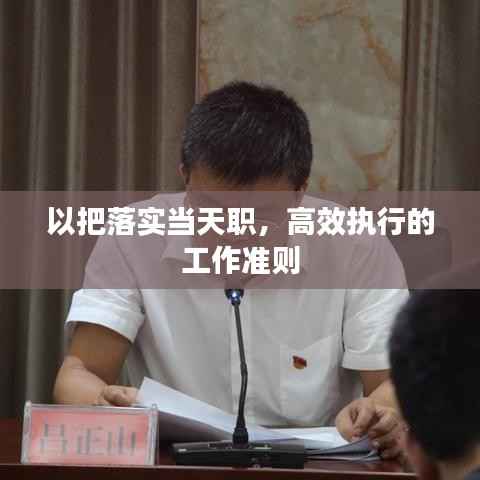 以把落实当天职，高效执行的工作准则