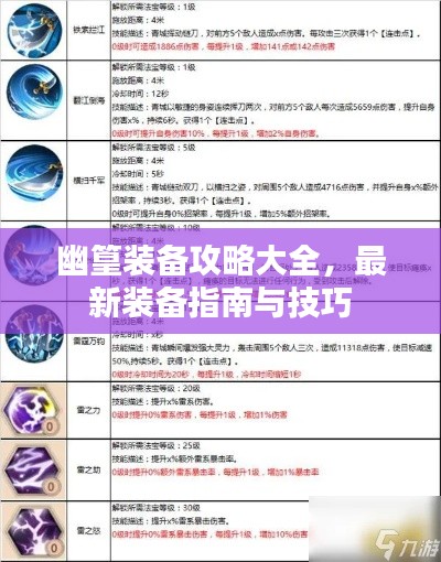 幽篁装备攻略大全,最新装备指南与技巧