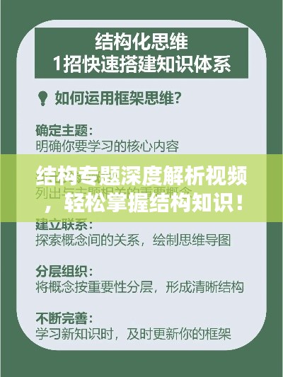 结构专题深度解析视频,轻松掌握结构知识!