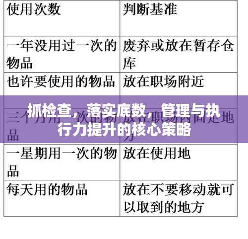 抓检查,落实底数,管理与执行力提升的核心策略