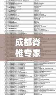 成都脊椎专家权威排名TOP10，专业治疗引领者